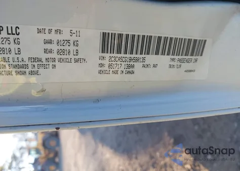 2011 Chrysler 300 Limited from USA, damaged, VIN 2C3CA5CG1BH580135